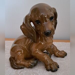 Vintage Germany Rosenthal Porcelain Ceramic Dog Dachshund Figurine Puppy